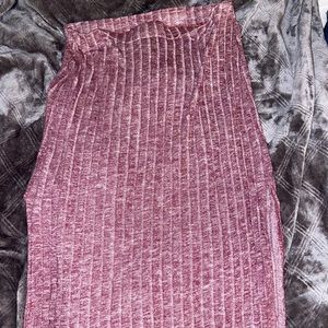 Purple Ribbed Maxi Skirt